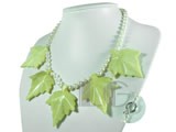 6-7mm white potato shape jewelry pearl necklace with gemstone