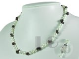 6-7mm white potato pearl single necklace with crystals