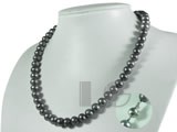 8-9mm black potato freshwater pearl necklace