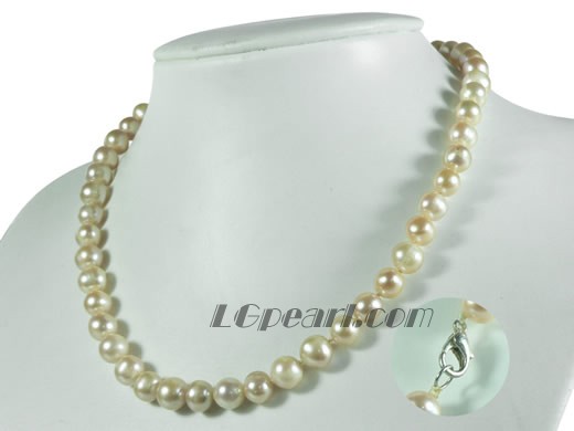 7-8mm pink potato freshwater pearl single necklace