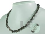 6-7mm black nugget freshwater pearl necklace