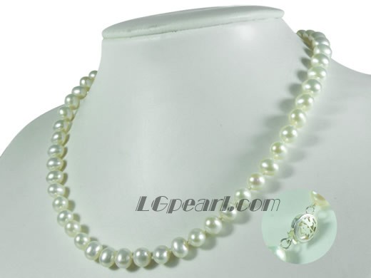 pretty 8-9mm potato freshwater pearl necklace