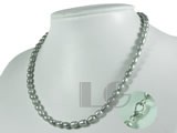 5-6mm grey rice freshwater pearl necklace
