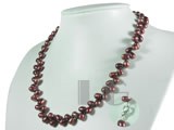 beautiful 6-7mm wine red potato freshwater pearl necklace