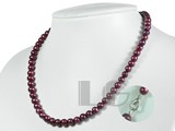 6-7mm wine red color potato freshwater pearl necklace