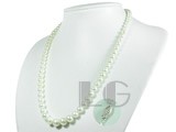 elegant style white round freshwater pearl necklace