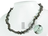 6-7mm peacock color side-drilled freshwater jewelry pearl necklace