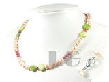 7-8mm pink potato shape freshwater pearl necklace
