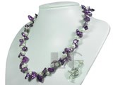 double strands twisted blister and top drilled pearl necklace
