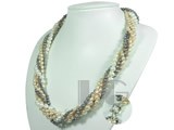 six strands multicolor potato freshwater pearl twisted necklace