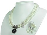 two-strand 7-8mm white potato freshwater pearl necklace