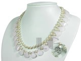 double strands 6-7mm pink potato freshwater pearl jewelry necklace