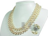 pretty double rows 7mm pink bread freshwater pearl necklace