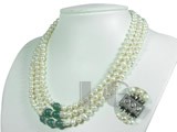 royal three strands 6-7mm freshwater pearl necklace