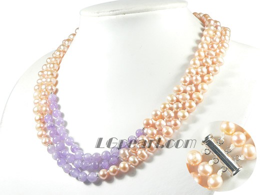 potato shape 7-8mm freshwater pearl necklace