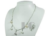 9-9.5mm multicolor bread freshwater pearl tin up necklace
