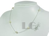 beautiful pink rice freshwater pearl tin up necklace