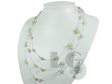 three strands pink potato freshwater pearl tin up necklace