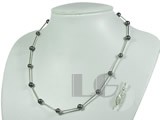 black potato freshwater pearl sterling silver tin up necklace