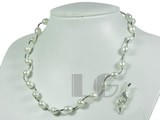 6-7mm white potato freshwater pearl tin up necklace