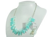 beautiful opal and blue crystal tin cup necklace