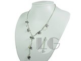 4-5mm pink freshwater pearl and crystal necklace