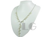 elegant style 6-7mm pink rice pearl tin cup necklace