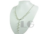 elegant style 6-7mm white rice pearl tin cup necklace