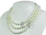 beautiful 7-8mm white potato freshwater pearl rope neckace