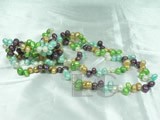 multicolor top drilled freshwater pearl rope necklace