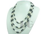 7-8mm white and black potato freshwater pearl necklace