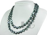10mm black coin freshwater pearl rope necklace
