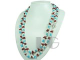 irregular bead and 6-7mm potato pearl rope necklace
