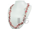 7*11mm red blister freshwater pearl rope necklace