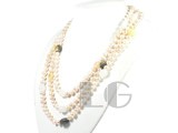 7-8mm pink freshwater pearl necklace with crystals