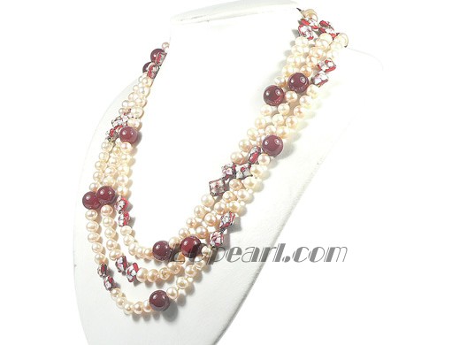 pink 7-8mm freshwater pearl necklace
