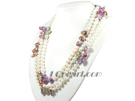 wholesale white 7-8mm freshwater pearl necklace