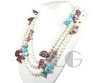 wholesale white 7-8mm potato shape freshwater pearl necklace