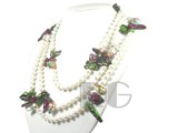 white 7-8mm potato shape freshwater pearl necklace