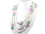 white potato shape 7-8mm freshwater pearl necklace