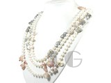 potato shape white 7-8mm freshwater pearl necklace
