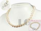8-9mm pink potato shape freshwater pearl set