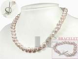 8-9mm purple potato shape freshwater pearl set
