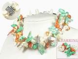 7*11mm white blister shape freshwater pearl set