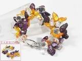 7*10mm orange and purple blister shape freshwater pearl set