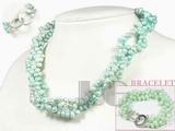 6-7mm grass green top-drilled freshwater pearl set
