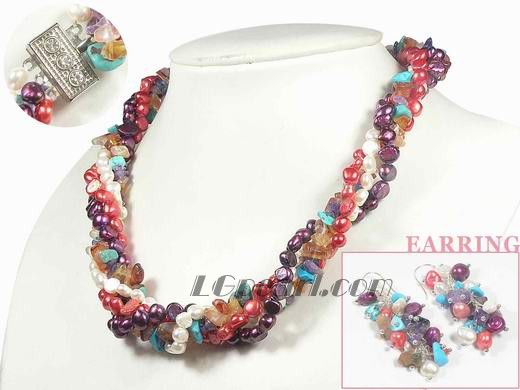 4-5mm multicolor freshwater pearl set