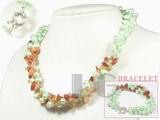 5-6mm grass green potato shape top-drilled freshwater pearl set