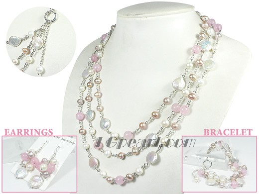 multicolor freshwater pearl set