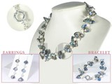 multicolor blister freshwater pearl set with potato pearl